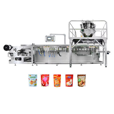 Goede prijs Premade Pouch Stand Up Doypack Granule Nuts Multihead Weigher Automatic Horizontal multifunctional packaging machine online